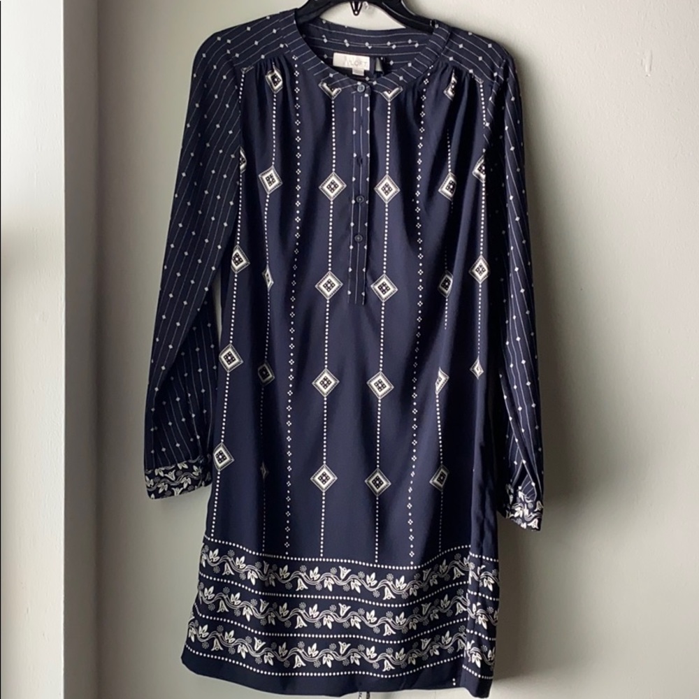 Navy Blue Shirtdress - LOFT